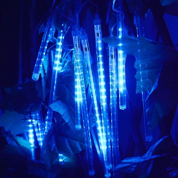 Päivitetty Meteor Rain Lights, Jouluvalot IP65 Vedenpitävä 30cm Putkilla, 1 Putki,