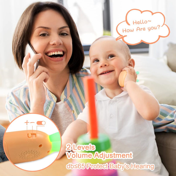 (Rosa) mobiltelefonleketøy for barn, tospråklig babysmarttelefon, pedagogisk musikkleketøy egnet for