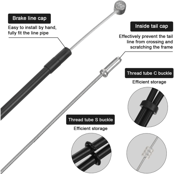 Cykelbremsekabelhussæt inklusive 1 sæt cykelbremselinje