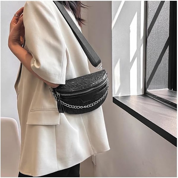 Rhinestone-rintakassi naisille, vyölaukut, crossbody-laukut