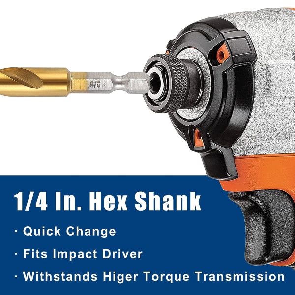 Titanium Twist Drill Bit Set - 13 dele HSS stål sekskantskaft