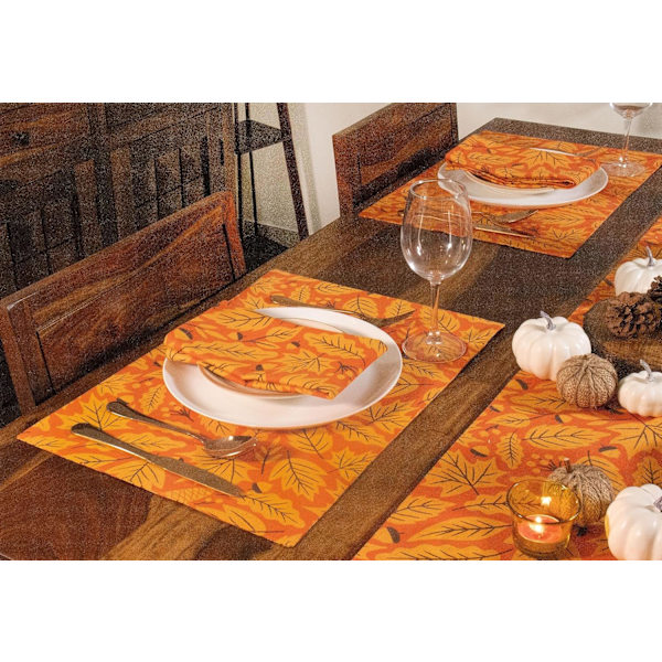Vaahteranlehdet Syksy Placemats Set of 4, 13x19-In Syksy Pöytä Placemats, Pesu Kankainen Pöytä Mats, Kiitosannoksen Plac