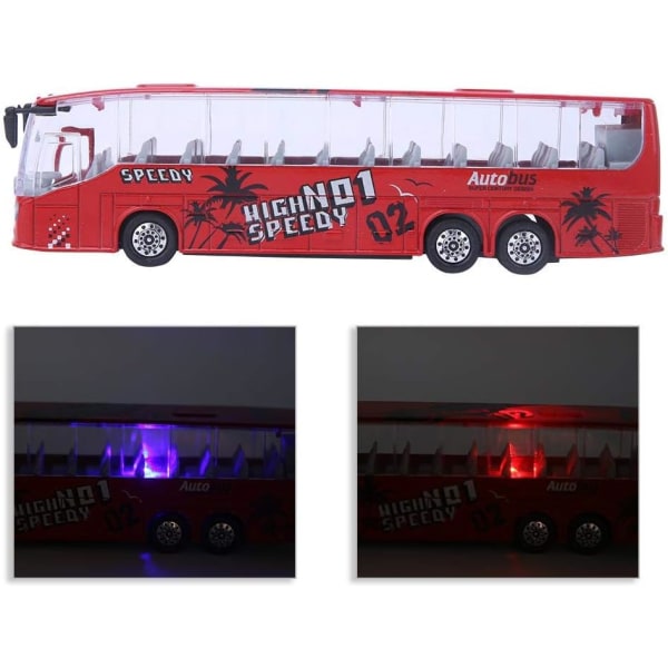 Leksaksbuss i simulerad legering, modellbilsleksak