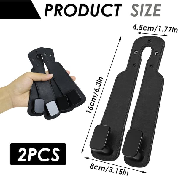 2-pack Universal Dubbla Krokar för Sätesrygg. Multifunktionella Huvudstödskrokar, Lämpliga för Handväskor, Kläder