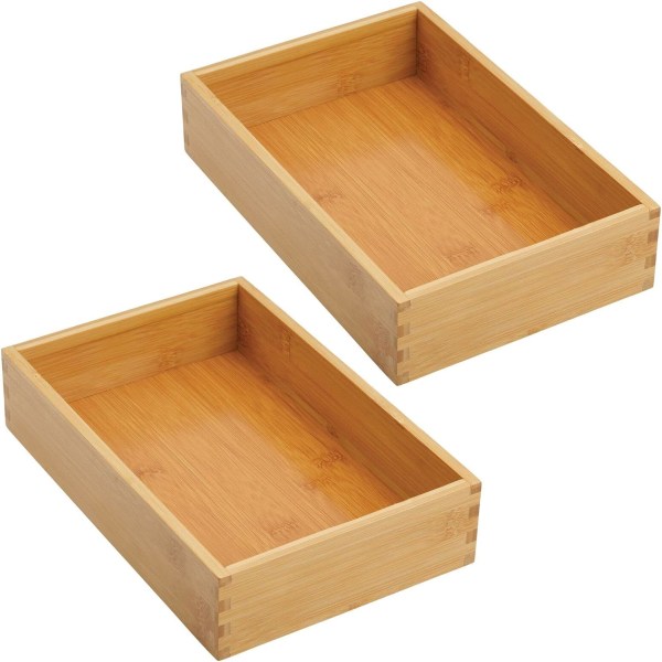 (set av 2) 1 bit bambu lådförvaring för köket - modula