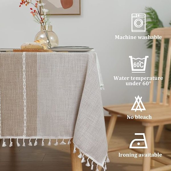 1 st Duksduk för Rektangulära Bord, Bomullslinne Duksduk Vattentät Duksduk Skrynkel Fri Lanthus Matbord