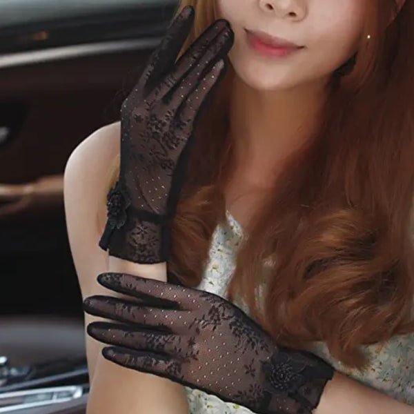 Kvinna Elegant Sexig Sommar Spets Handskar Halkskydd Körning Kort