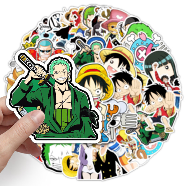 50 kpl One Piece Anime Graffiti Tarrat Vedenpitävä Matkalaukku Stick