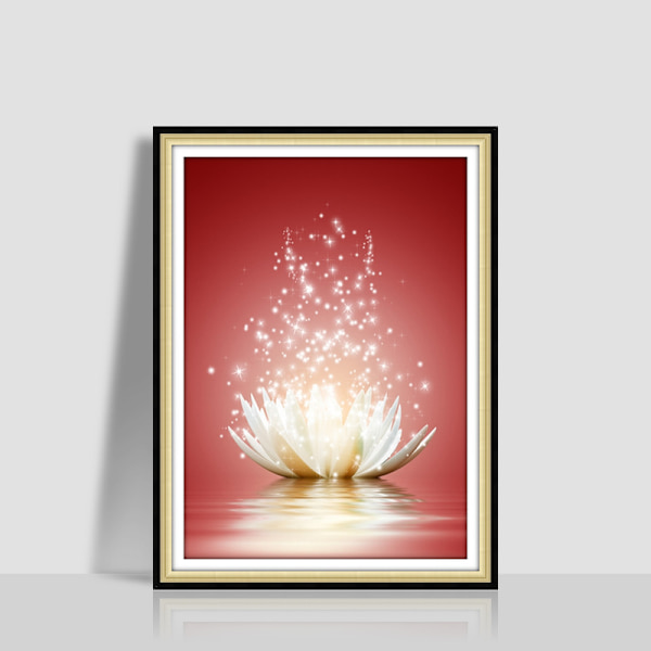 (40x30cm)DIY 5D#5 Diamantmaleri Kit Complet, Lotus Diamantmaleri