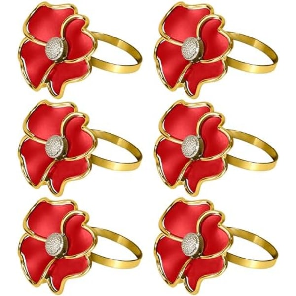 Blomster Serviettringer - Rustfrie, Elegante Serviettholdere for Papirservietter og Duger til Uformell Middag, Jul,