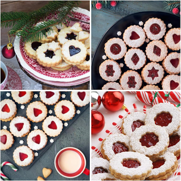 Set med 8 Jul Linzer Kakformar Rostfritt Stål Kexform Konditoriform Kakdekoration