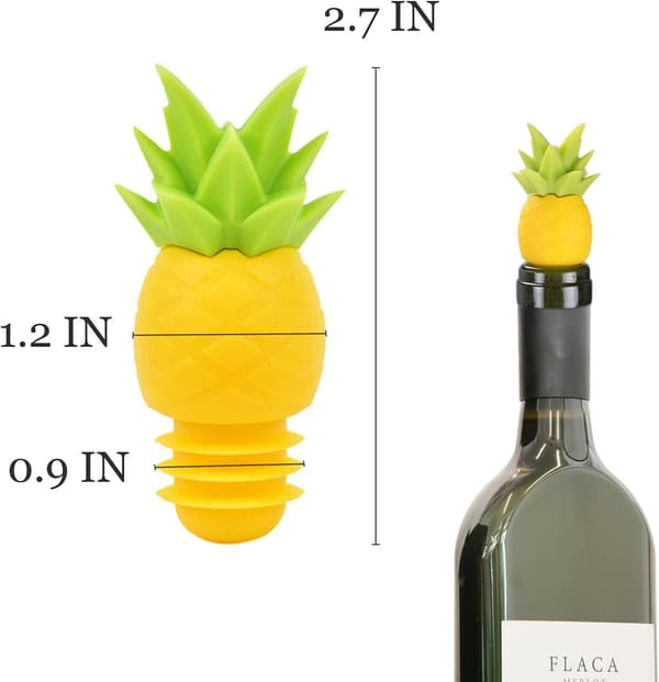 5 st Vinproppar för Vinflaskor - Ananas Vinpropp Vinflaskkorkar Återanvändbara Vinproppar Silikonvin