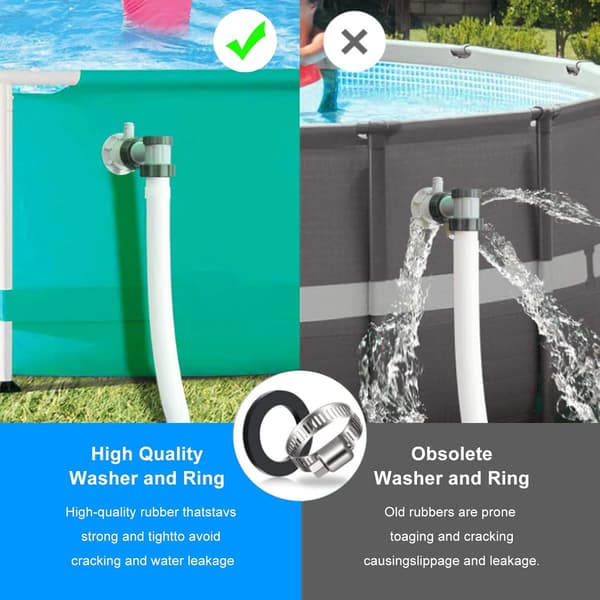 Sæt med 4 poolslangeadaptere, poolslangeadapter, fitting til poolslanger Ø 32 og 38 mm