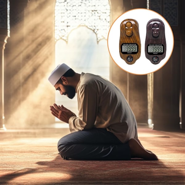 Förpackning (Slumpmässig Färg) Digitala Buddha Pärlräknare, Böneräknare, Böneräknare, Återställningsbara 5 Siffror, Varvräknare, för Bön, Ramadan, Sport, G