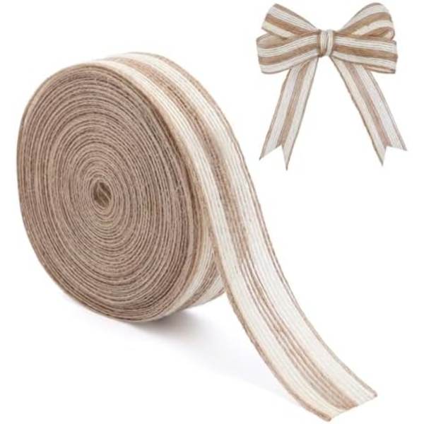 10 Yards Rustik Jutebånd til Håndværk, Burlap Bånd til Krans, Girlander, Træ Udendørs, Bryllup, Jul Halloween D