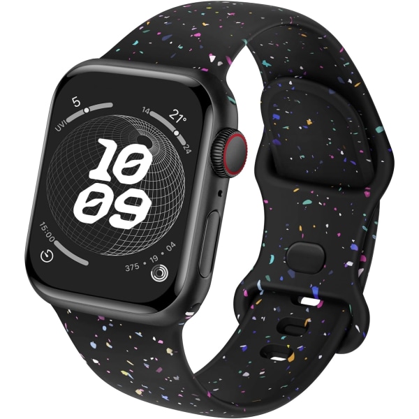 (42/44/45/49mm, sort) Sportrem kompatibel med Apple Watch-remme 38mm 40mm 41mm 42mm 44mm 45mm 49