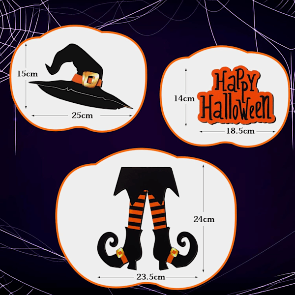 Halloween Gladde Skylt Dekoration Häxben Hatt Hängande Trävägg Dekor Version Rustik Framdörr Hängare Höstkonst Ornam