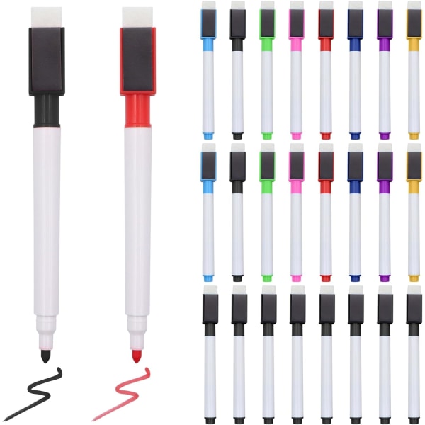 24 st whiteboardpennor med filt, magnetiska raderbara pennor, whiteboard