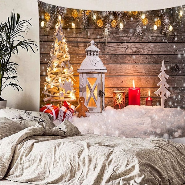 Glædelig jul juletræ baggrund væg hængende kunst til baggrund for fotografering tæppe hjem soveværelse