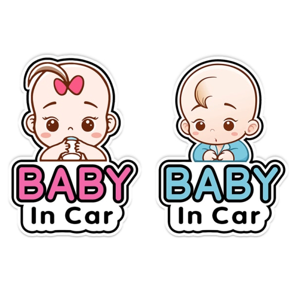 2 Baby-i-bil-skilt-klistremerker, Baby-bil-klistremerke Fjernbar Sikkerhet An