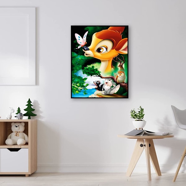30x40cm DIY 5D Timanttimaalaussetti Lapsille Peura Stra