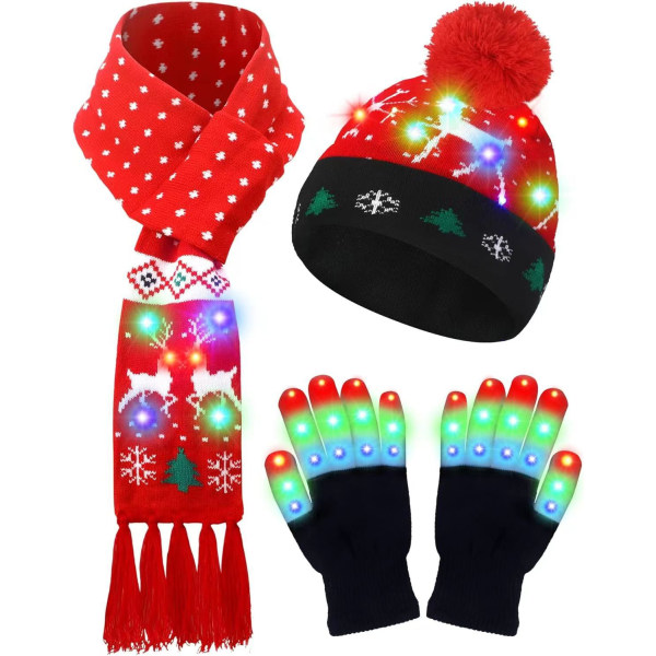 Julehat med lys - Julevinter LED-hat - Unisex jule-T