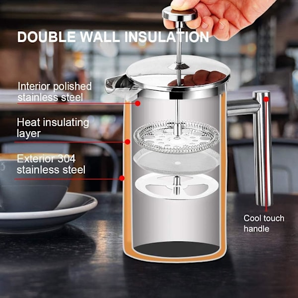 Kaffemakare, 304-gradigt rostfritt stål, isolerad