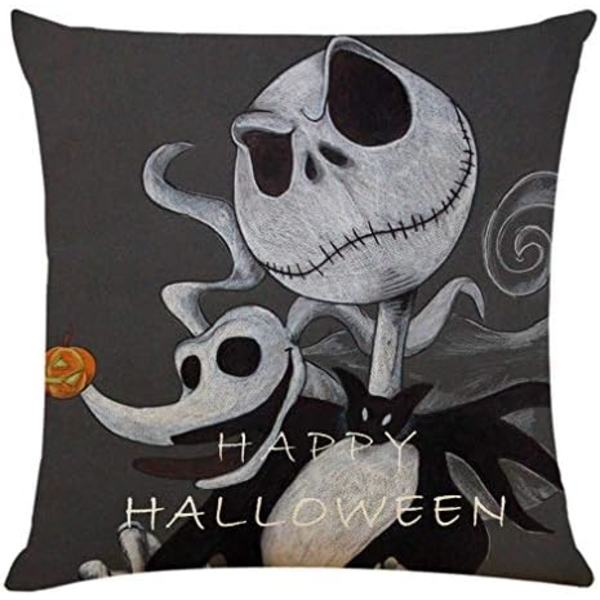 4 stk 18\"x18\" Pyntekutt Dekorative Puter Halloween Sofa Puter Trekk Bomullslin Puter Kvadratisk Putetrekk for So