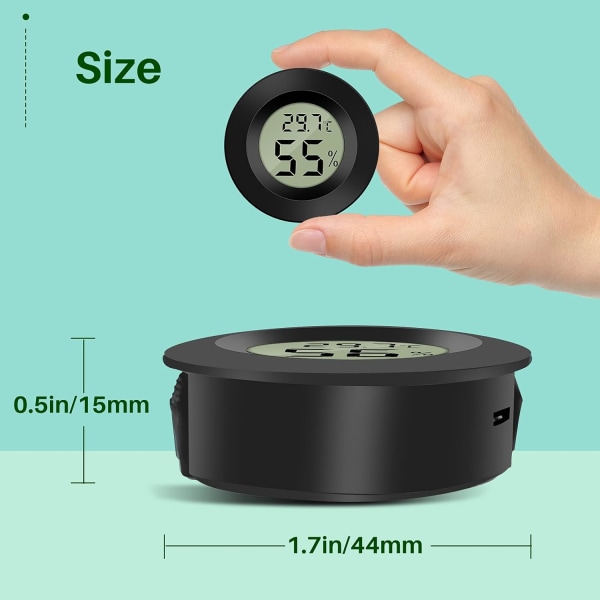 (3 STK） Mini Digital LCD termometer Hygrometer -50~70℃ 10%~99% RH Bærbar for kontorkjøkken Humido