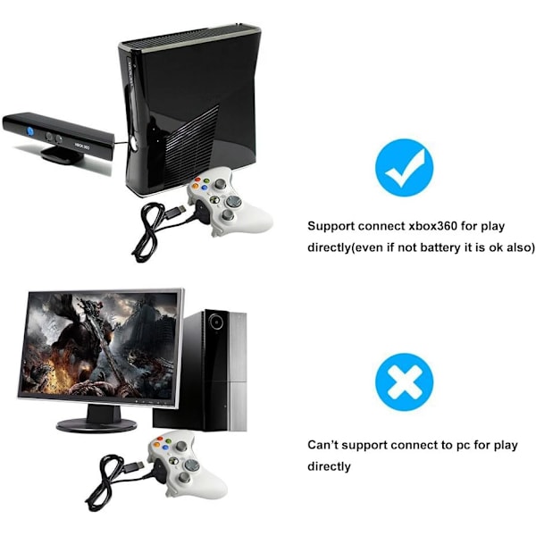 Xbox 360 -langaton ohjain -kaapeli USB-kaapelin pituus 150 cm - Musta