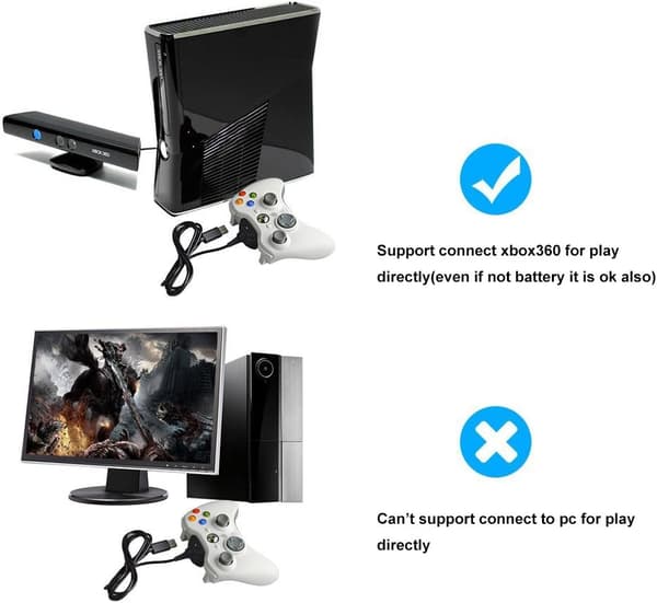 Xbox 360 trådløs controller kabel USB kabel længde 150 cm - Bl
