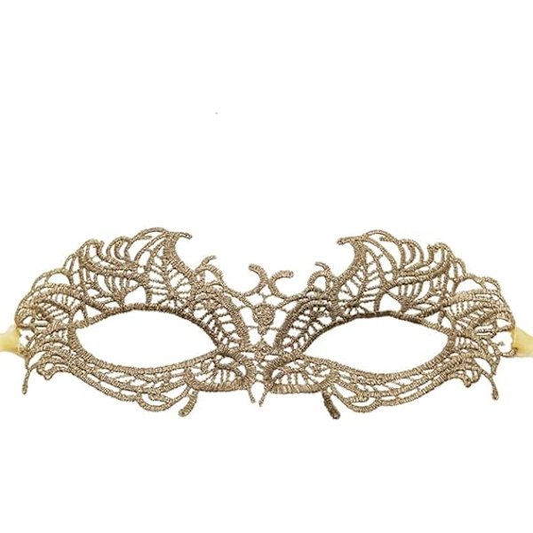 Lady of Luck Spetsmask, Venetiansk Maskerad Sexig Spets Guld Bal Mask Halloweenfest, en gåva till min