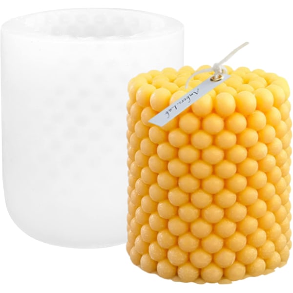 1 stk Cylinder Silikon Stearinlysforme til Stearinlysfremstilling, Søjle Cube Boble Geometrisk Kugle Harpiksstøbeforme til Harpiks