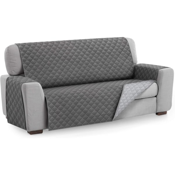 Grå Sofa Cover Protector, størrelse 2 seter. Reversible Quilted Co