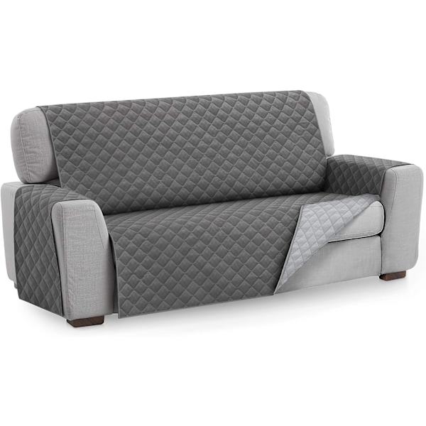 Grå sofföverdragsskydd, storlek 3-sits. Vändbar quiltad Co