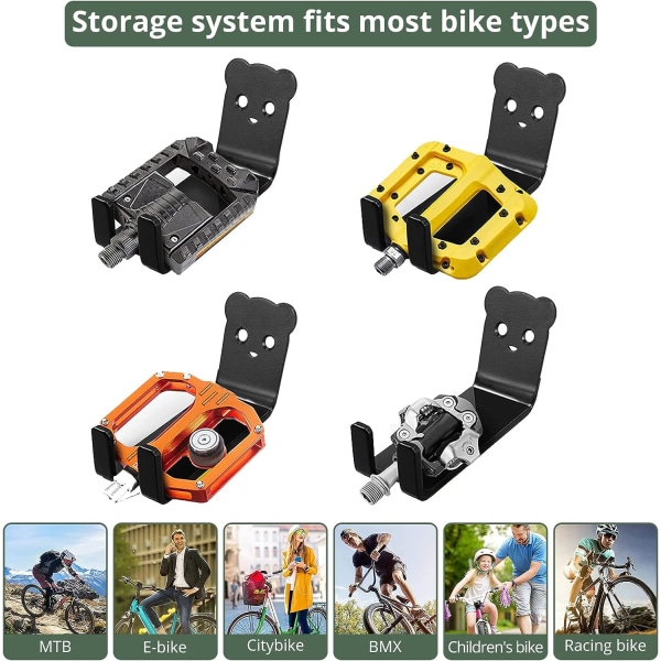 Sykkel veggfeste - pedalfjæring for elsykler, MTB, racing sykler