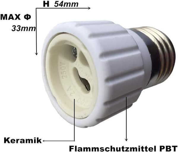 PCS E27 - GU10 -sovitin, LED-lampun kanta E26 - GU10 -lampunpidinmuunnin