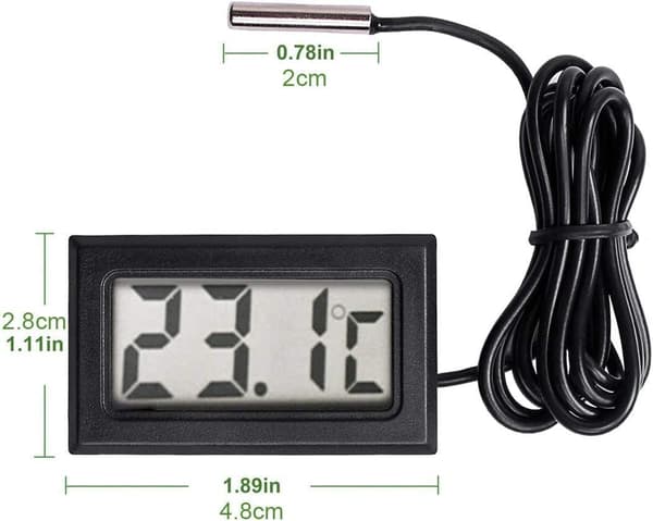 1 stk Nytt Digitalt LCD Termometer Temperaturmåler Probesensor Område -50 Celsius C til +110 Celsius C