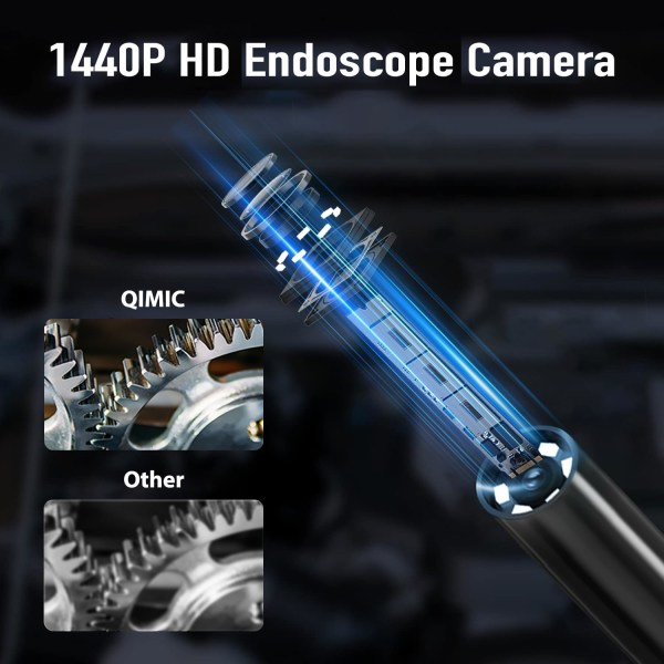 Industrielt endoskop - 2,4 tommer IPS boreskop inspektionskamera,