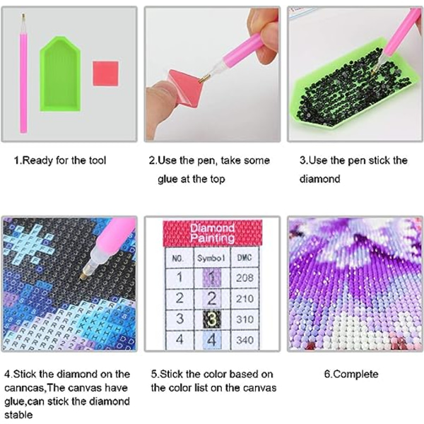 DIY 5D Papillon Diamantmålning Komplett Set, Butte