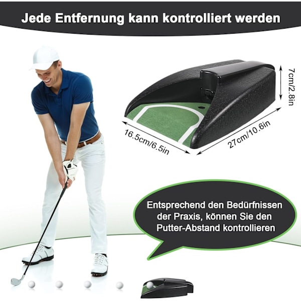 Golf putting maskine, putt træner, automatisk putt returnering, automatisk golfbold returneringsmaskine