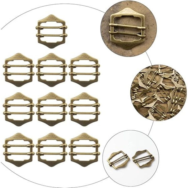 3,5 cm Boucle coulissante de réglage en métal : boucles pour gilet de 10 pièces, boucles pour boucles