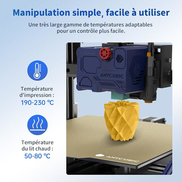 (Gul) PLA Filament til 3D-printer Hvid, 1KG 1,75 mm PLA Filament til 3D-print på 3D-printer