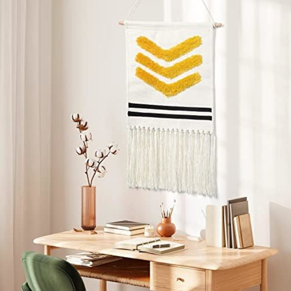 Makrame-seinävaate Tapetti Boho Chic Bohemian Koti Sisustus Nuputettu Geometrinen Seinätaide Bohemian Tausta Kaunis Asun