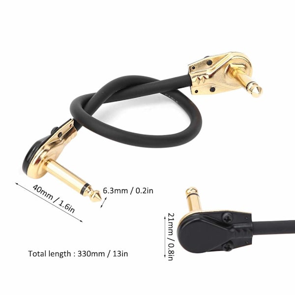 Gitarr Patchkabel Gitarr Pedal Kabel 33CM Strömkabel Effekt Pedal Strömkälla Svart Kabel Strömförsörjning
