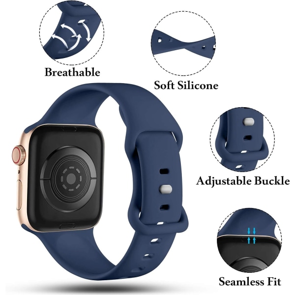 Yhteensopiva Apple Watch -rannekkeen kanssa 38 mm, 40 mm, 41 mm, 42 mm, 44 mm, 45 mm