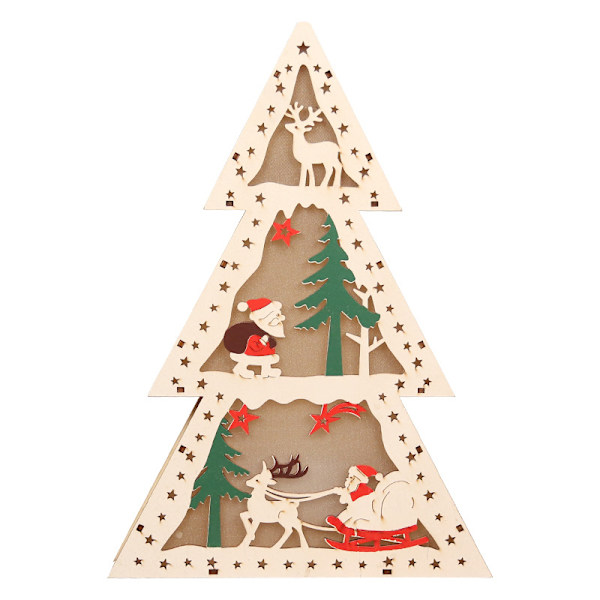 1 st jultomte-prydnadsföremål skrivbordsved julträ varm Li