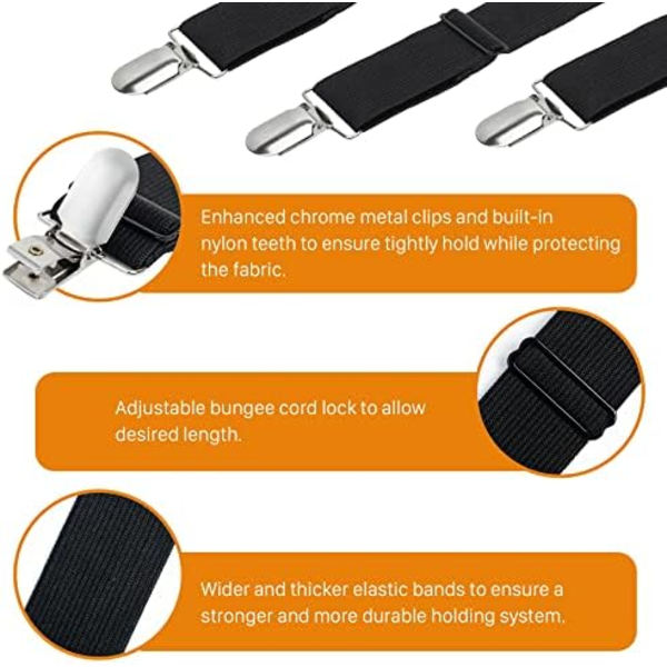 2,5 cm 4-pak Sengestroppe, Justerbare Heavy Duty Sengestroppe, Elastiske Sengestroppe Fastgørere til Seng