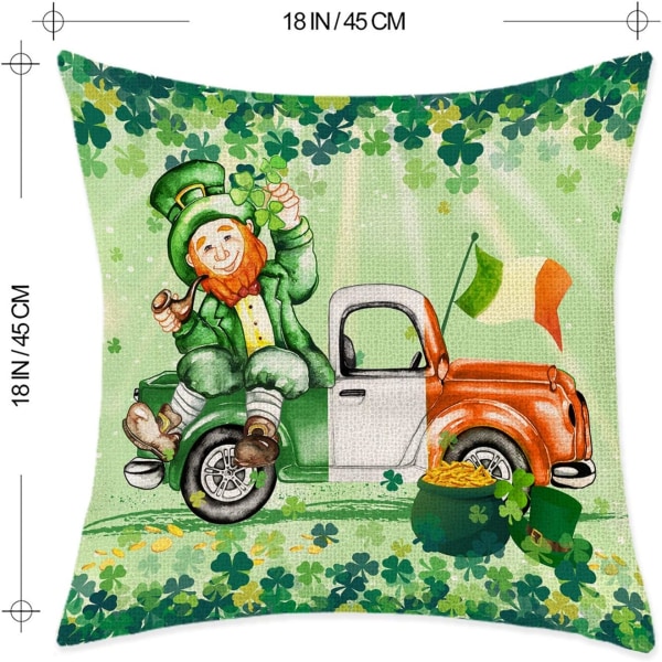 Set med 4 St Patricks Day kuddfodral 18x18, kuddfodral