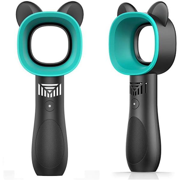 Söpö Musta Kannettava Kädessä Pidettävä Jäähdyttävä Siivuton Tuuletin USB Mini Tuuletin Pöytätuuletin Siivuton Ladattava Hiljainen 3 Vaihdetta